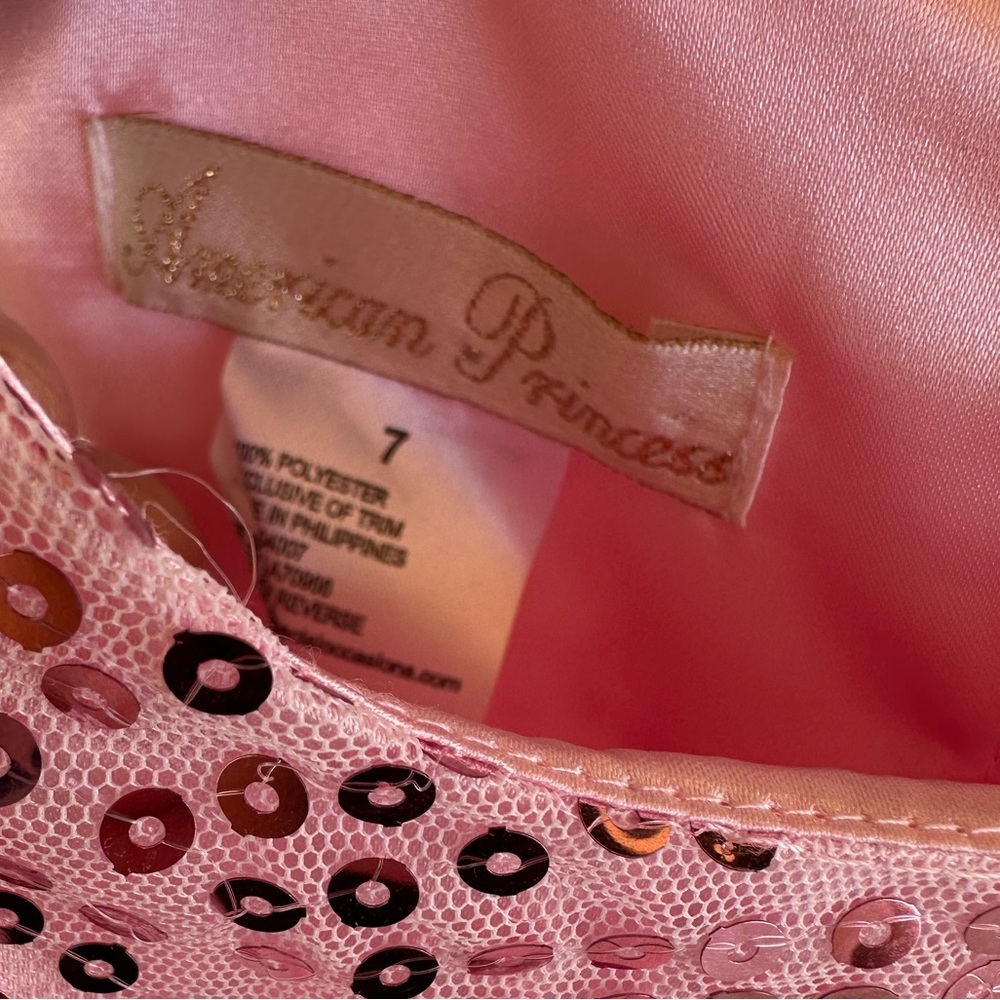 American Princess Pink Sequin Floral Dress - Picture 7 of 7